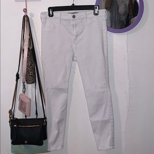 High waisted white hollister stretchy jeans